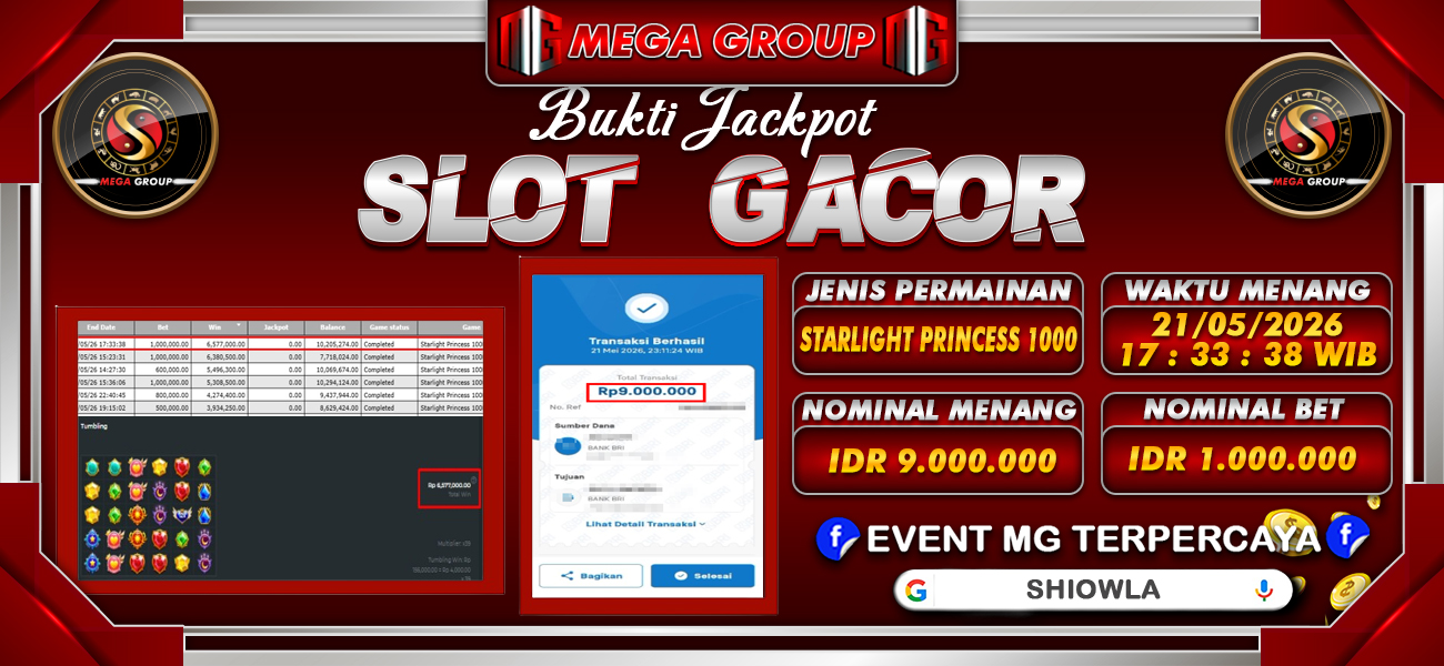 Bukti JP situs Shiowla hari Sabtu, 23 Mei 2026